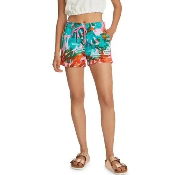 NWT Juicy Couture palm print cotton French Terry crop top & shorts bundle set - Picture 4 of 12